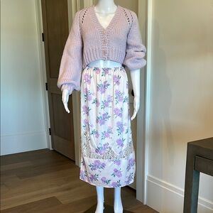 NWT Loveshackfancy silk skirt